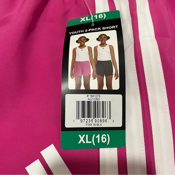 Adidas Girls 2 Pack Shorts - Size XL (16) - Picture 3 of 5